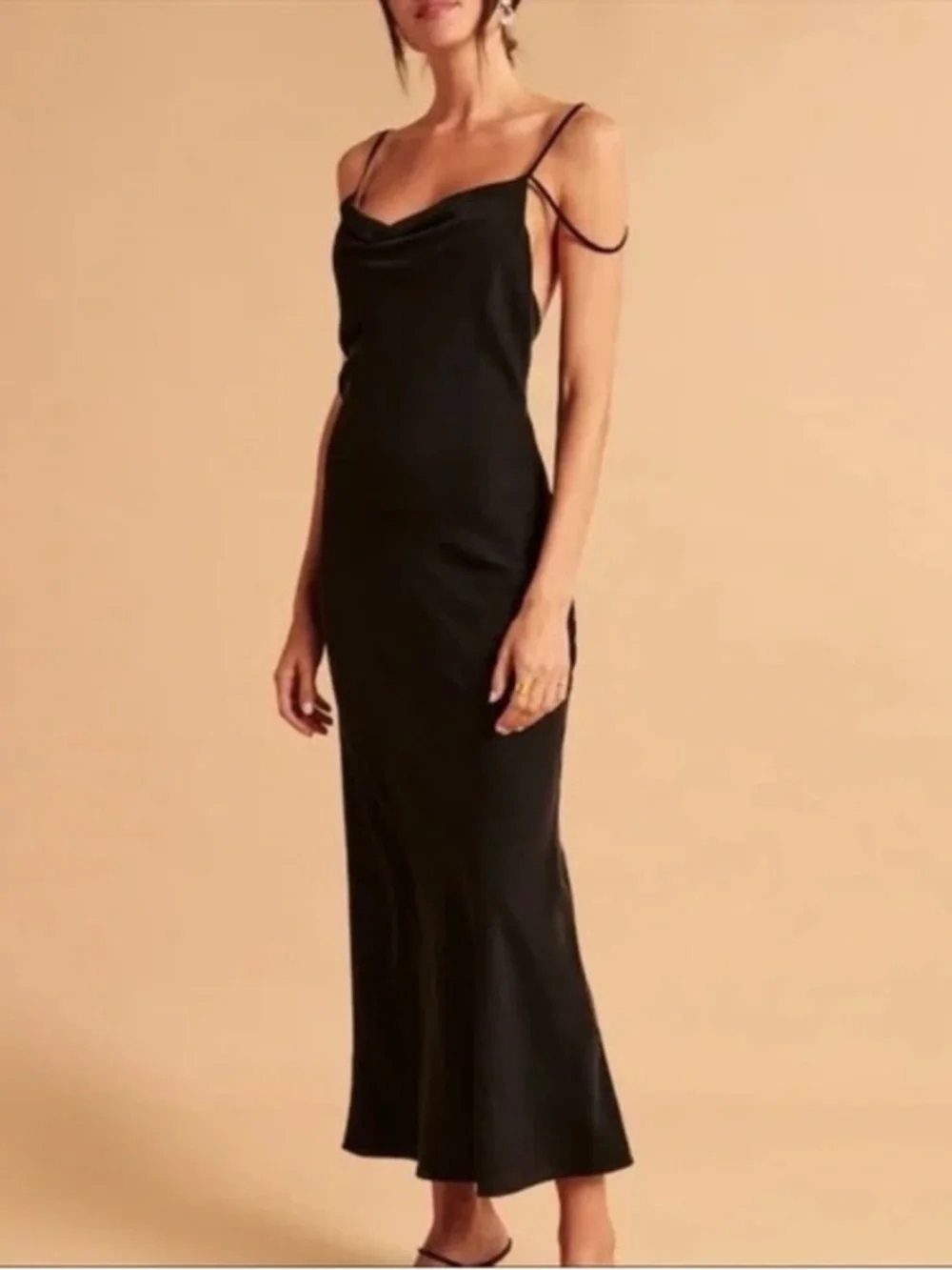 Abercrombie & Fitch Cowl Neck Double Strap Slip Dress